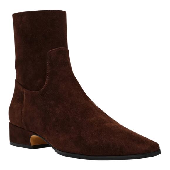 Steve Madden Women's Dusty Suede Block Heel Booties Brown Size 9 M - Picture 1 of 4